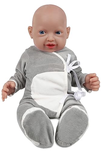 Vollence 46 cm-Ganzkörper-Silikon-Babypuppen, Keine Vinyl-Puppen, weiche Silikonpuppen realistischer Ganzsilikon-Babys, Sammlerpuppen, Babyspielzeug, Lehrpuppen - Junge von Vollence