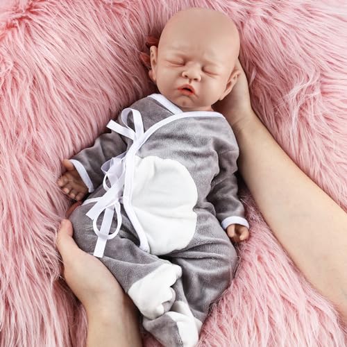 Vollence 46cm Schlafende Silikon Reborn Baby Puppe,Realistische Puppe, Ideal für Sammler und Kinder - Junge Vollence 46cm Schlafende Silikon Reborn Baby Puppe,Realistische Puppe, Ideal für Sammler und Kinder - Junge von Vollence