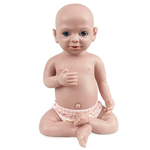 Vollence 49 cm Auge Offen VollSilikon Baby Puppen, Nicht Vinyl Puppen,Mund Offen Silikonpuppen Vollsilikonbaby - Mädchen von Vollence