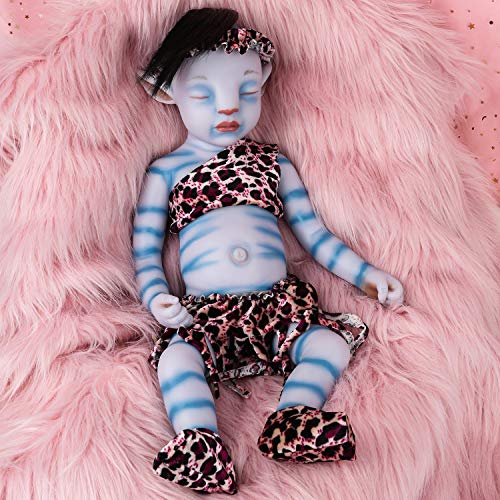 Vollence 51 cm Avatar Auge geschlossene Vollsilikon Babypuppes, Nicht Vinyl Puppen,Lebensechte Baby Doll, Neugeborene Baby Dolls - Mädchen von Vollence
