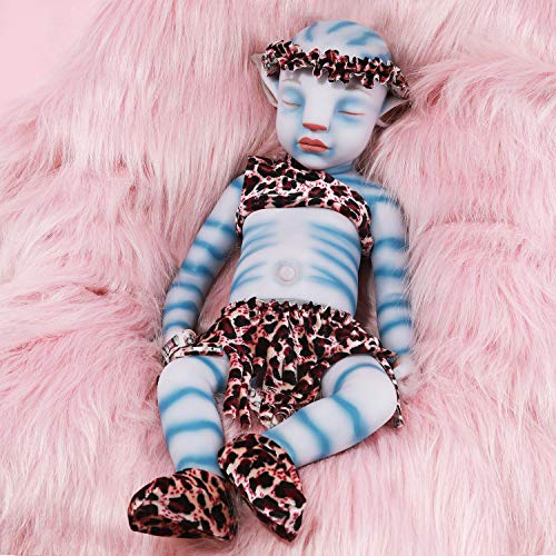 Vollence 51 cm Avatar Schlaf Ganzkörper Vollsilikon Babypuppes mit Spitzen Ohren, echte Realistische Silikon Baby Puppe - Mädchen von Vollence