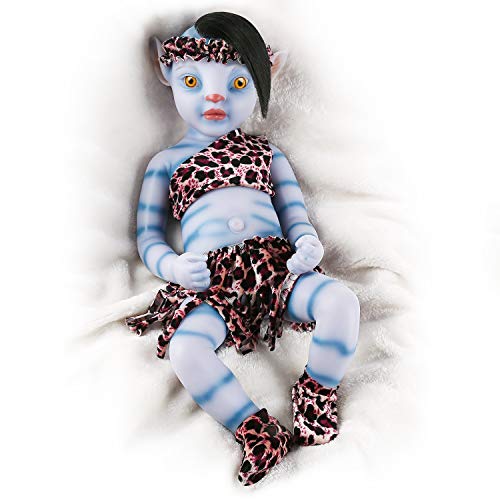 Vollence 51cm Avatar Vollsilikon Babypuppe mit Haaren, Realistische Babypuppe,Echte Babypuppe, Neugeborenen Silikon Babypuppe - Mädchen von Vollence