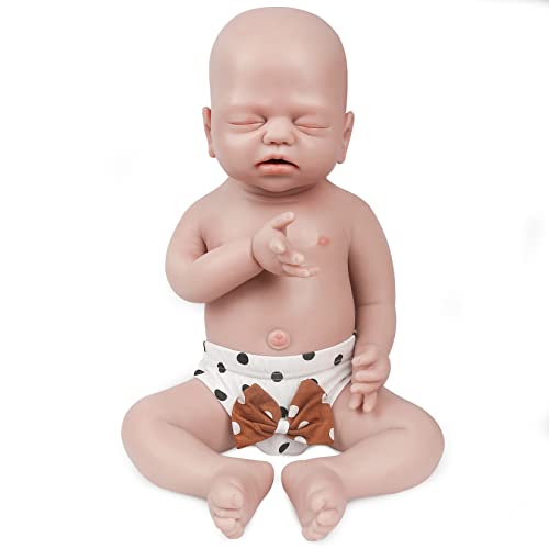 Vollence 53 cm Augen Geschlossen VollSilikon Baby Puppen, Nicht Vinyl Puppen, Kann Einen Schnuller Nehmen Silikonpuppen Vollsilikonbaby - Junge von Vollence