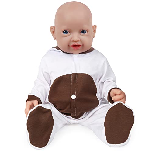 Vollence 58 cm Ganzkörper Silikon Reborn Babypuppe Mädchen,Vollsilikon Babypuppes, Nicht Vinyl Puppen, Lebensechte Reborn Babypuppen, Kinderpuppe Baby Doll von Vollence