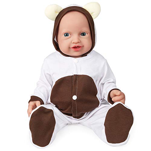 Vollence 58 cm-Vollsilikon-Babypuppen realistisch, Keine Vinyl-Puppen, niedliche wiedergeborene realistische Silikonpuppen lebensechter Ganzsilikon-Babys als Geschenke für Kinder - Mädchen von Vollence