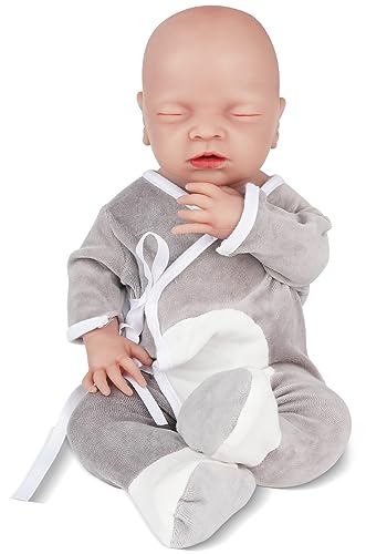 Vollence Ganzkörper-Silikon-Reborn-Baby-Puppe anatomisch korrekt lebensechte Neugeborene Silikonbaby-Puppen Stressabbau Anti-Stress-Spielzeug für Kinder und Kleinkinder Kinder Geschenke - Junge von Vollence