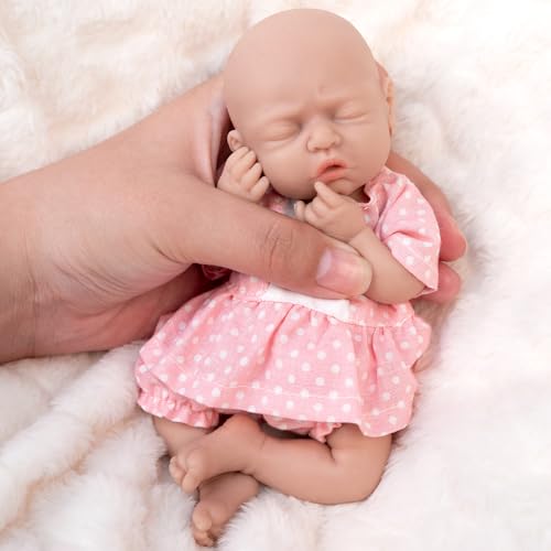 Vollence Micro-Frühchen Ganzkörper-Silikon-Babypuppe Mädchen lebensechte Mini-Reborn-Puppe Überraschung für Kinder Anti-Stress Vollence Micro-Frühchen Ganzkörper-Silikon-Babypuppe Mädchen lebensechte Mini-Reborn-Puppe Überraschung für Kinder Anti-Stress von Vollence
