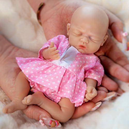 Vollence Micro-Frühchen Ganzkörper-Silikon-Babypuppe Mädchen lebensechte Mini-Reborn-Puppe Überraschung für Kinder Anti-Stress Vollence Micro-Frühchen Ganzkörper-Silikon-Babypuppe Mädchen lebensechte Mini-Reborn-Puppe Überraschung für Kinder Anti-Stress von Vollence