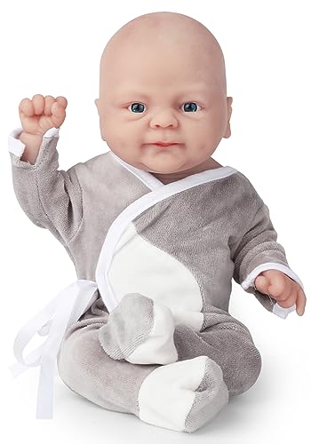 Vollence Silikon-Babypuppen, volle Körper, lebensechte realistische Silikon-Babypuppen Stressabbau-Spielzeug Anti-Stress My Melody mit Kleidung und Flaschen Geschenk für Kinder ab 3 Jahren - Junge von Vollence