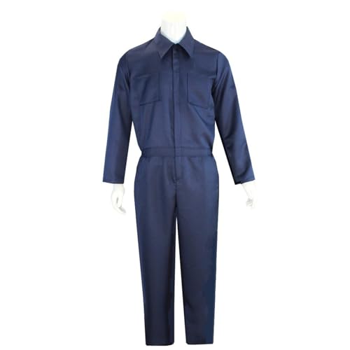 Killer-Cosplay-Kostüm für Erwachsene, Herren, blauer Overall, Uniform, Halloween-Party-Outfit (XL, Blau) von Volrath
