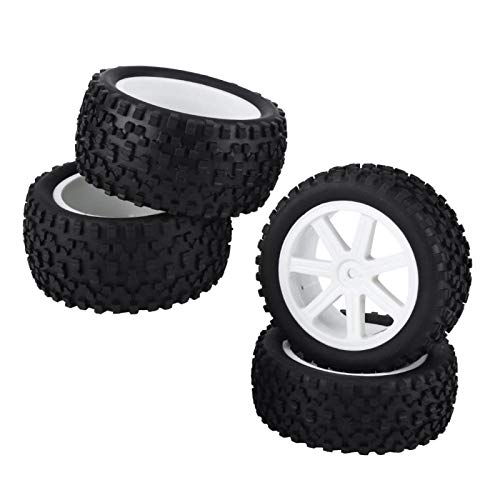 Voluxe RC-Autoreifen, RC-Reifen, RC-Autozubehör RC-Zubehör 1/10 RC-Truck-Gummi-LKW-Zubehör für HPI / Hobbyking Redcat / HSP Traxxas / Losi ZD-Rennwagen(White) von Voluxe