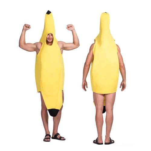 Vonavira Bananen-Kostüm für Erwachsene, lustiges Bananen-Kostüm, perfekt für Halloween, Partys, Kostüme, leichtes und bequemes Obstkostüm für Damen und Herren Vonavira Bananen-Kostüm für Erwachsene, lustiges Bananen-Kostüm, perfekt für Halloween, Partys, Kostüme, leichtes und bequemes Obstkostüm für Damen und Herren von Vonavira