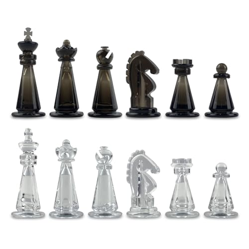 Vonset Schachfiguren transparent, nur Schachfiguren kein Brett, kompatibel mit magnetischem Schachset von Vonset