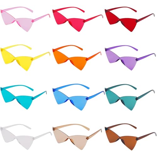 Vookkp 12 Stück Partybrillen, Magische Farben Party Brille, Partybrillen Erwachsene Kinder, Party Sonnenbrillen Set für Party Zubehör, Hippie Brille für Fasching Foto Requisiten von Vookkp