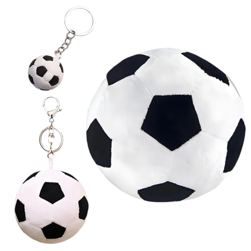 VorErgyllic Fußball Plüschtier Spielzeug und Fußball Schlüsselanhänger, Plüsch Football, Football Kuscheltier, Süßes Football Stofftier, Geschenke für Mädchen Jungen Kinder Foot Ball Liebhaber 25cm VorErgyllic Fußball Plüschtier Spielzeug und Fußball Schlüsselanhänger, Plüsch Football, Football Kuscheltier, Süßes Football Stofftier, Geschenke für Mädchen Jungen Kinder Foot Ball Liebhaber 25cm von VorErgyllic