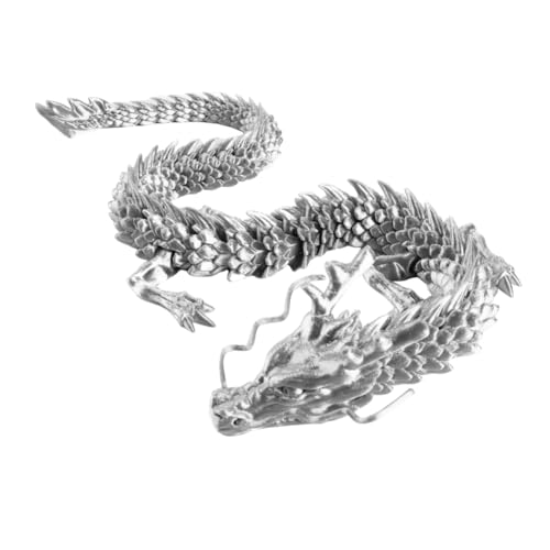 Voragrl Chinesischer Drache, Ornamente, 3D-Druck, beweglicher Drache für Aquarium-Landschaftsgestaltung, 60 cm von Voragrl