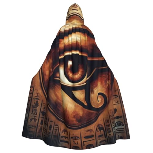 Ägypt-Hieroglyphen-Eye-Of-Horus-Hexenumhang für Erwachsene, Halloween-Kostüm, Kapuzenumhang Ägypt-Hieroglyphen-Eye-Of-Horus-Hexenumhang für Erwachsene, Halloween-Kostüm, Kapuzenumhang von Vortithora