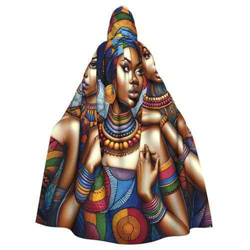 Afrika-Schwarz-Frauen-Hexen-Kapuzenumhang, Halloween-Kostüm, Kapuzenumhang Afrika-Schwarz-Frauen-Hexen-Kapuzenumhang, Halloween-Kostüm, Kapuzenumhang von Vortithora