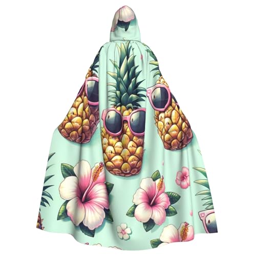 Ananas mit Brille, Blumenmuster, Hexenumhang, Halloween-Kostüm, Kapuzenumhang Ananas mit Brille, Blumenmuster, Hexenumhang, Halloween-Kostüm, Kapuzenumhang von Vortithora