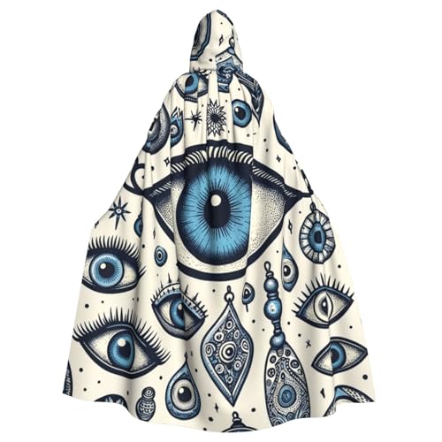Blue-Greece-Evil-Eye Hexen-Kapuzenumhang für Erwachsene, Halloween-Kostüm, Kapuzenumhang Blue-Greece-Evil-Eye Hexen-Kapuzenumhang für Erwachsene, Halloween-Kostüm, Kapuzenumhang von Vortithora