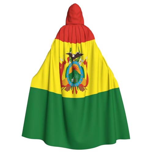 Bolivien-Flagge, Hexen-Kapuzenumhang für Erwachsene, Halloween-Kostüm, Kapuzenumhang von Vortithora