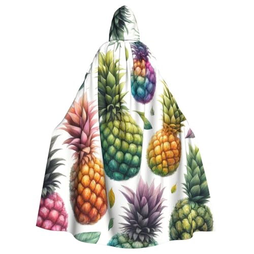 Bunter Ananas-Sommery-Hexen-Umhang für Erwachsene, Halloween-Kostüm, Kapuzenumhang Bunter Ananas-Sommery-Hexen-Umhang für Erwachsene, Halloween-Kostüm, Kapuzenumhang von Vortithora