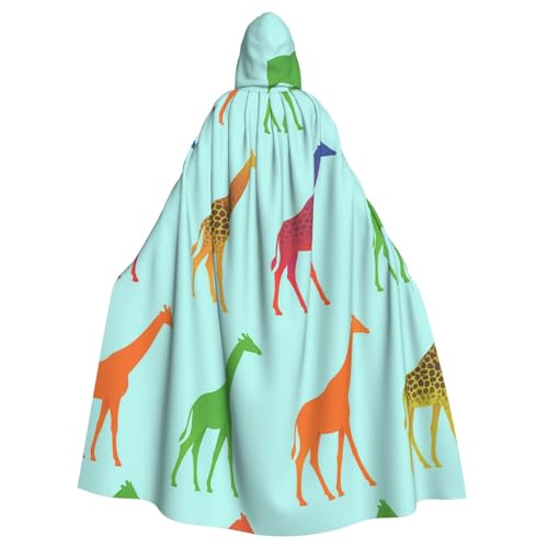 Buntes Zebra-Giraffen-Hexen-Kapuzenumhang, Halloween-Kostüm, Kapuzenumhang Buntes Zebra-Giraffen-Hexen-Kapuzenumhang, Halloween-Kostüm, Kapuzenumhang von Vortithora