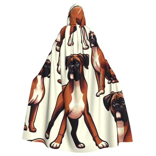 Cartoon-Boxer-Hunde Erwachsene Hexe Kapuzenumhang Halloween Kostüm Kapuzenumhang Cartoon-Boxer-Hunde Erwachsene Hexe Kapuzenumhang Halloween Kostüm Kapuzenumhang von Vortithora