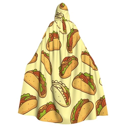 Cartoon-Taco-Design, Erwachsenen-Hexen-Kapuzenumhang, Halloween-Kostüm, Kapuzenumhang Cartoon-Taco-Design, Erwachsenen-Hexen-Kapuzenumhang, Halloween-Kostüm, Kapuzenumhang von Vortithora