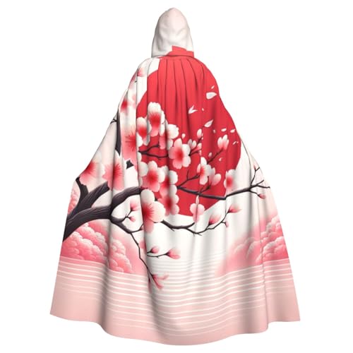 Cherry-Blossoms-Sun-Japan Hexen-Kapuzenumhang für Erwachsene, Halloween-Kostüm, Kapuzenumhang Cherry-Blossoms-Sun-Japan Hexen-Kapuzenumhang für Erwachsene, Halloween-Kostüm, Kapuzenumhang von Vortithora
