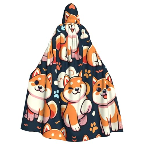 Cute-Shiba-Inu-Paw Hexen-Kapuzenumhang für Erwachsene, Halloween-Kostüm, Kapuzenumhang Cute-Shiba-Inu-Paw Hexen-Kapuzenumhang für Erwachsene, Halloween-Kostüm, Kapuzenumhang von Vortithora