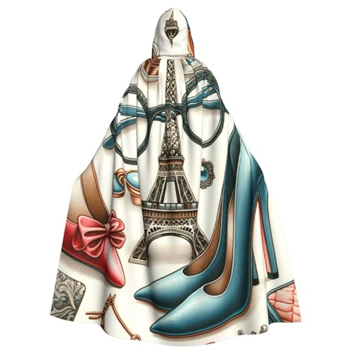Eiffelturm-High-Heel-Brille, Hexen-Kapuzenumhang, Halloween-Kostüm, Kapuzenumhang Eiffelturm-High-Heel-Brille, Hexen-Kapuzenumhang, Halloween-Kostüm, Kapuzenumhang von Vortithora