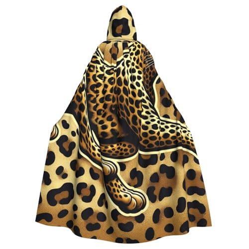 Einzigartiger Hexen-Kapuzenumhang mit Leopardenmuster, Halloween-Kostüm, Kapuzenumhang Einzigartiger Hexen-Kapuzenumhang mit Leopardenmuster, Halloween-Kostüm, Kapuzenumhang von Vortithora