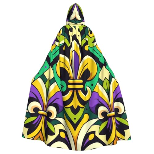 Fleur-De-Lis-Fat Tuesday Hexen-Kapuzenumhang für Erwachsene, Halloween-Kostüm, Kapuzenumhang Fleur-De-Lis-Fat Tuesday Hexen-Kapuzenumhang für Erwachsene, Halloween-Kostüm, Kapuzenumhang von Vortithora