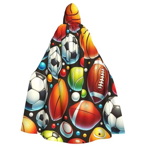 Fußball-Soccer-Baseball-Basketball, Erwachsenen-Hexen-Kapuzenumhang, Halloween-Kostüm, Kapuzenumhang von Vortithora