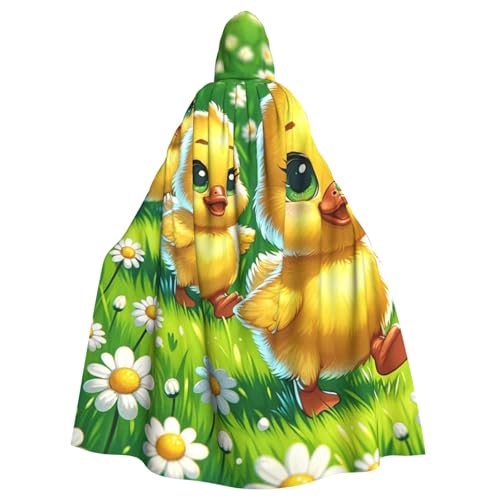Gelber kleiner Enten-Gänseblümchen-Hexen-Kapuzenumhang, Halloween-Kostüm, Kapuzenumhang Gelber kleiner Enten-Gänseblümchen-Hexen-Kapuzenumhang, Halloween-Kostüm, Kapuzenumhang von Vortithora