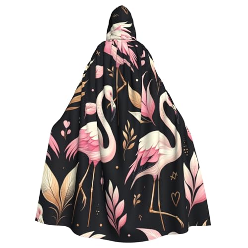Gold-Leaves-Flamingo Hexen-Kapuzenumhang für Erwachsene, Halloween-Kostüm, Kapuzenumhang Gold-Leaves-Flamingo Hexen-Kapuzenumhang für Erwachsene, Halloween-Kostüm, Kapuzenumhang von Vortithora