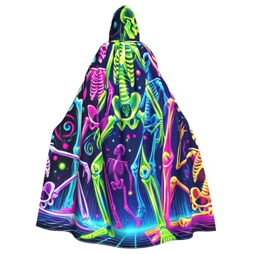 Halloween-Hipster-Skeletons Hexen-Kapuzenumhang für Erwachsene, Halloween-Kostüm, Kapuzenumhang von Vortithora