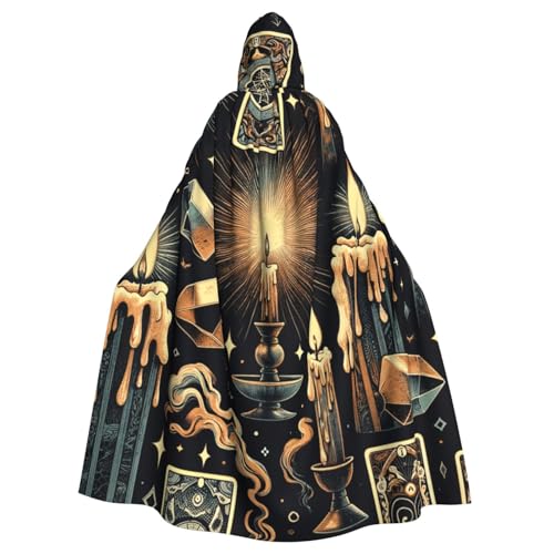 Halloween-Kerzen-Tarot-Cards Hexen-Kapuzenumhang für Erwachsene, Halloween-Kostüm, Kapuzenumhang Halloween-Kerzen-Tarot-Cards Hexen-Kapuzenumhang für Erwachsene, Halloween-Kostüm, Kapuzenumhang von Vortithora