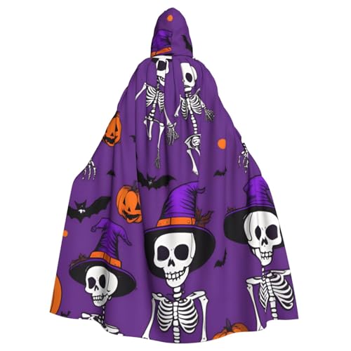 Halloween-Skeleton-Zauberer Hexen-Kapuzenumhang für Erwachsene, Halloween-Kostüm, Kapuzenumhang Halloween-Skeleton-Zauberer Hexen-Kapuzenumhang für Erwachsene, Halloween-Kostüm, Kapuzenumhang von Vortithora