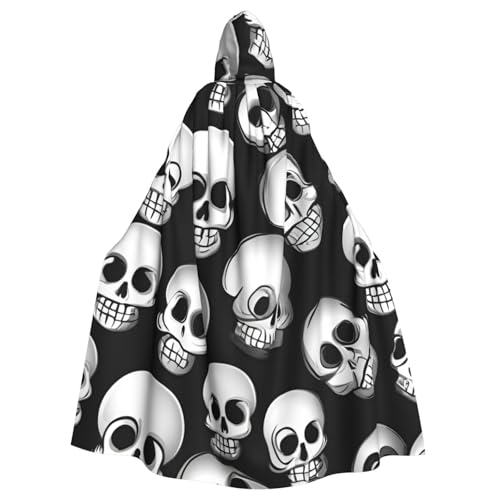 Halloween-Skull-Muster Hexen-Kapuzenumhang für Erwachsene, Halloween-Kostüm, Kapuzenumhang Halloween-Skull-Muster Hexen-Kapuzenumhang für Erwachsene, Halloween-Kostüm, Kapuzenumhang von Vortithora