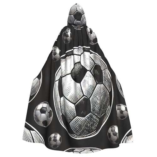 Hexen-Umhang mit Fußballmotiv, für Erwachsene, Halloween-Kostüm, Kapuzenumhang von Vortithora
