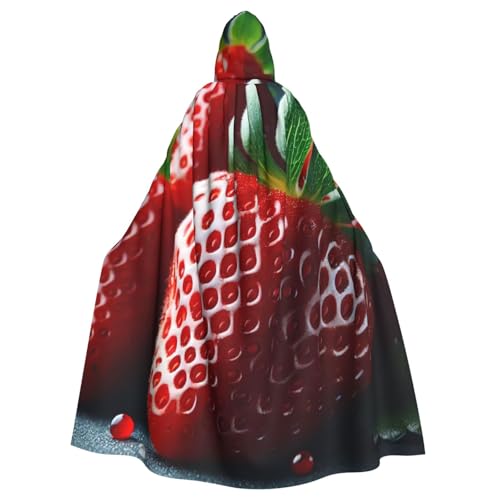 Hexenumhang mit Erdbeeren-Motiv, für Erwachsene, Halloween-Kostüm, Kapuzenumhang Hexenumhang mit Erdbeeren-Motiv, für Erwachsene, Halloween-Kostüm, Kapuzenumhang von Vortithora