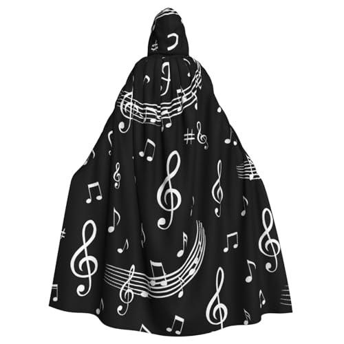 Hexenumhang mit Klavier-Musiknoten für Erwachsene, Halloween-Kostüm, Kapuzenumhang Hexenumhang mit Klavier-Musiknoten für Erwachsene, Halloween-Kostüm, Kapuzenumhang von Vortithora
