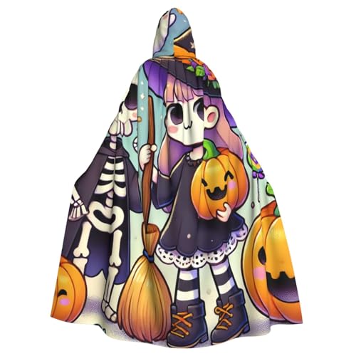 Kawaii-Halloween-Hexen-Kürbisse Erwachsenen-Hexen-Kapuzenumhang, Halloween-Kostüm, Kapuzenumhang von Vortithora