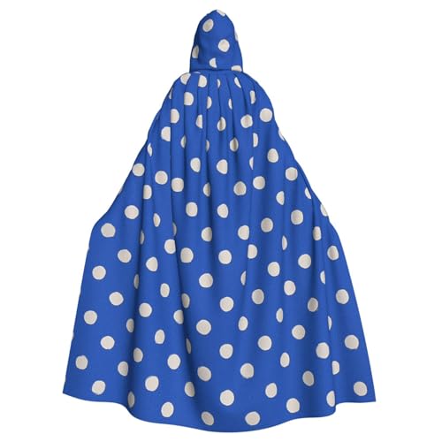 Kleiner blauer gepunkteter Hexen-Kapuzenumhang für Erwachsene, Halloween-Kostüm, Kapuzenumhang Kleiner blauer gepunkteter Hexen-Kapuzenumhang für Erwachsene, Halloween-Kostüm, Kapuzenumhang von Vortithora