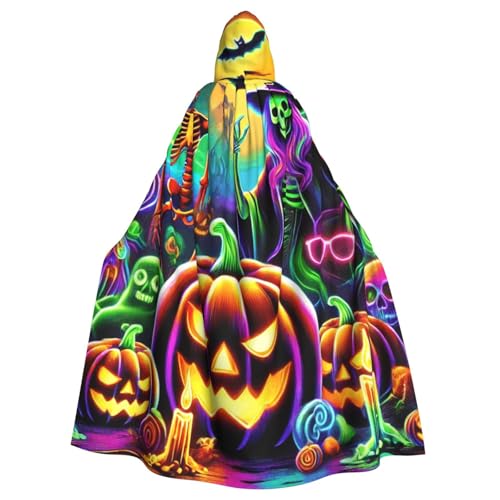 Neon-Skeletons-Bats-Halloween-Hexen-Kapuzenumhang für Erwachsene, Halloween-Kostüm, Kapuzenumhang Neon-Skeletons-Bats-Halloween-Hexen-Kapuzenumhang für Erwachsene, Halloween-Kostüm, Kapuzenumhang von Vortithora