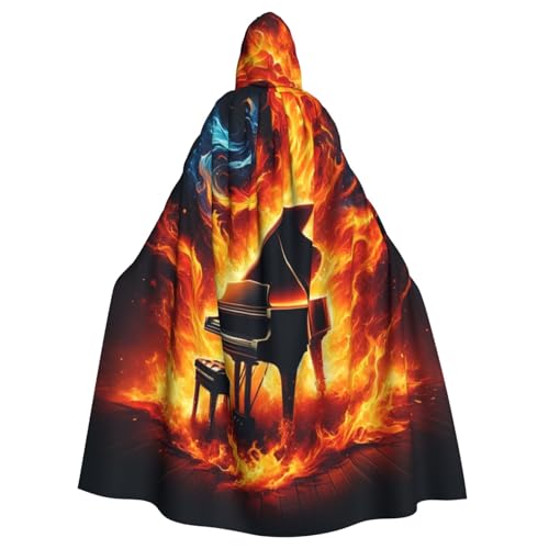 Piano-Flames Hexen-Kapuzenumhang für Erwachsene, Halloween-Kostüm, Kapuzenumhang Piano-Flames Hexen-Kapuzenumhang für Erwachsene, Halloween-Kostüm, Kapuzenumhang von Vortithora