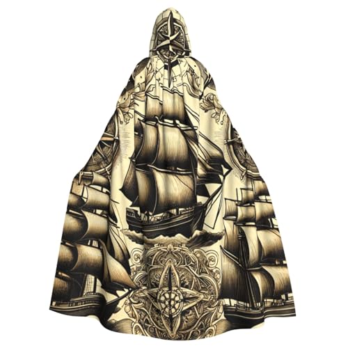 Segelboot-Schiffs-Räder, Hexen-Kapuzenumhang für Erwachsene, Halloween-Kostüm, Kapuzenumhang Segelboot-Schiffs-Räder, Hexen-Kapuzenumhang für Erwachsene, Halloween-Kostüm, Kapuzenumhang von Vortithora