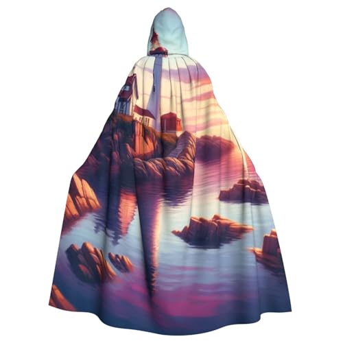 Sonnenuntergang-Lighthouse-Ocean Hexen-Kapuzenumhang für Erwachsene, Halloween-Kostüm, Kapuzenumhang Sonnenuntergang-Lighthouse-Ocean Hexen-Kapuzenumhang für Erwachsene, Halloween-Kostüm, Kapuzenumhang von Vortithora